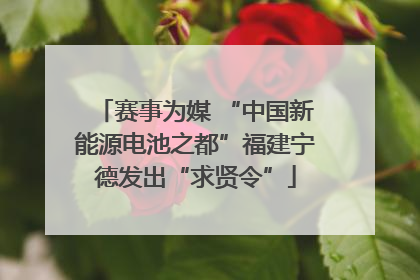 赛事为媒 “中国新能源电池之都”福建宁德发出“求贤令”
